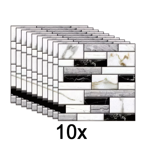 1x 3D-наклейки на стіни з мармуровим виглядом (10 штук) | MARBLEBLOCKS