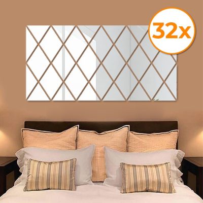 Дзеркальні настінні наклейки (32 шт.) | WALLGEM